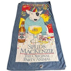Vintage Spuds MacKenzie Beach Towel Thrashed‎ Bud Light Beer Party Animal